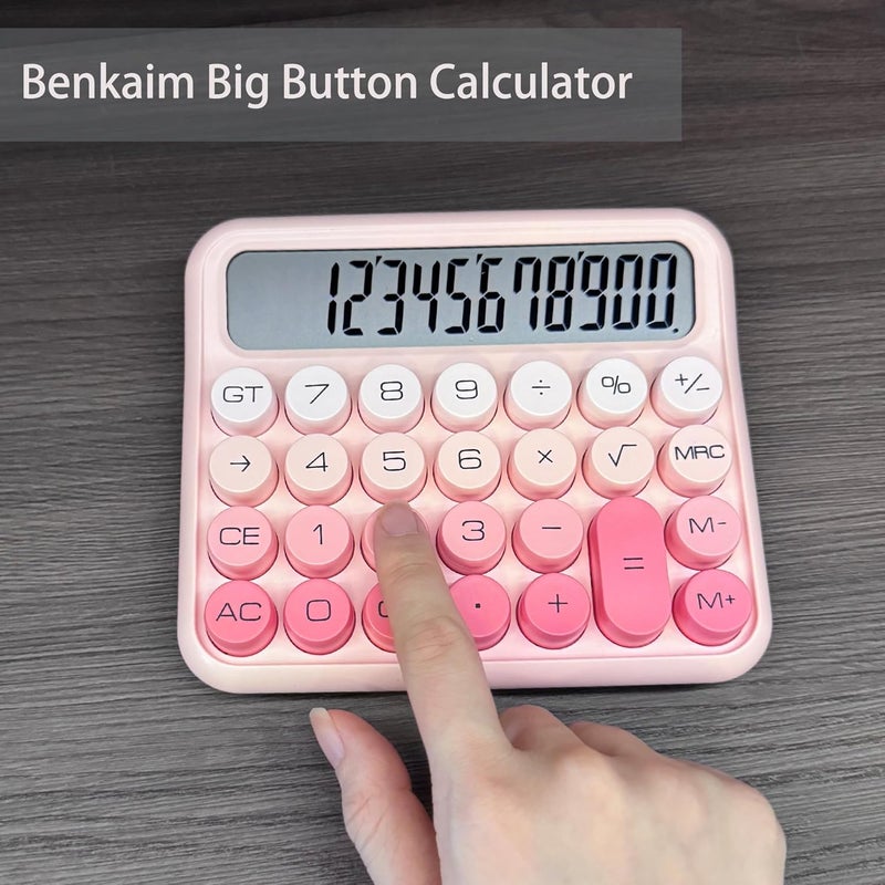 Benkaim Desk Calculator - 12 Digit Large LCD Display, Big Button Calculator for School, Home & Business Use (Brown Gradient) - Image 5
